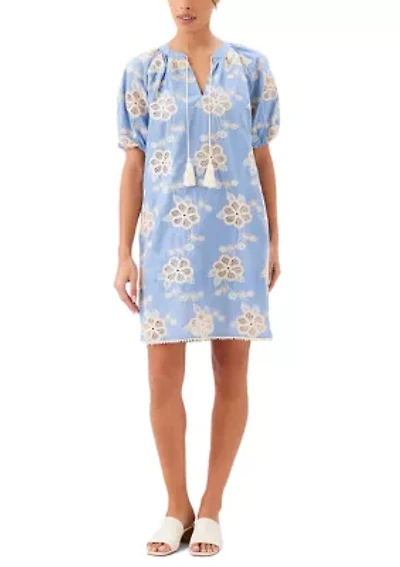 Women's Puff Sleeve Tassel Dress