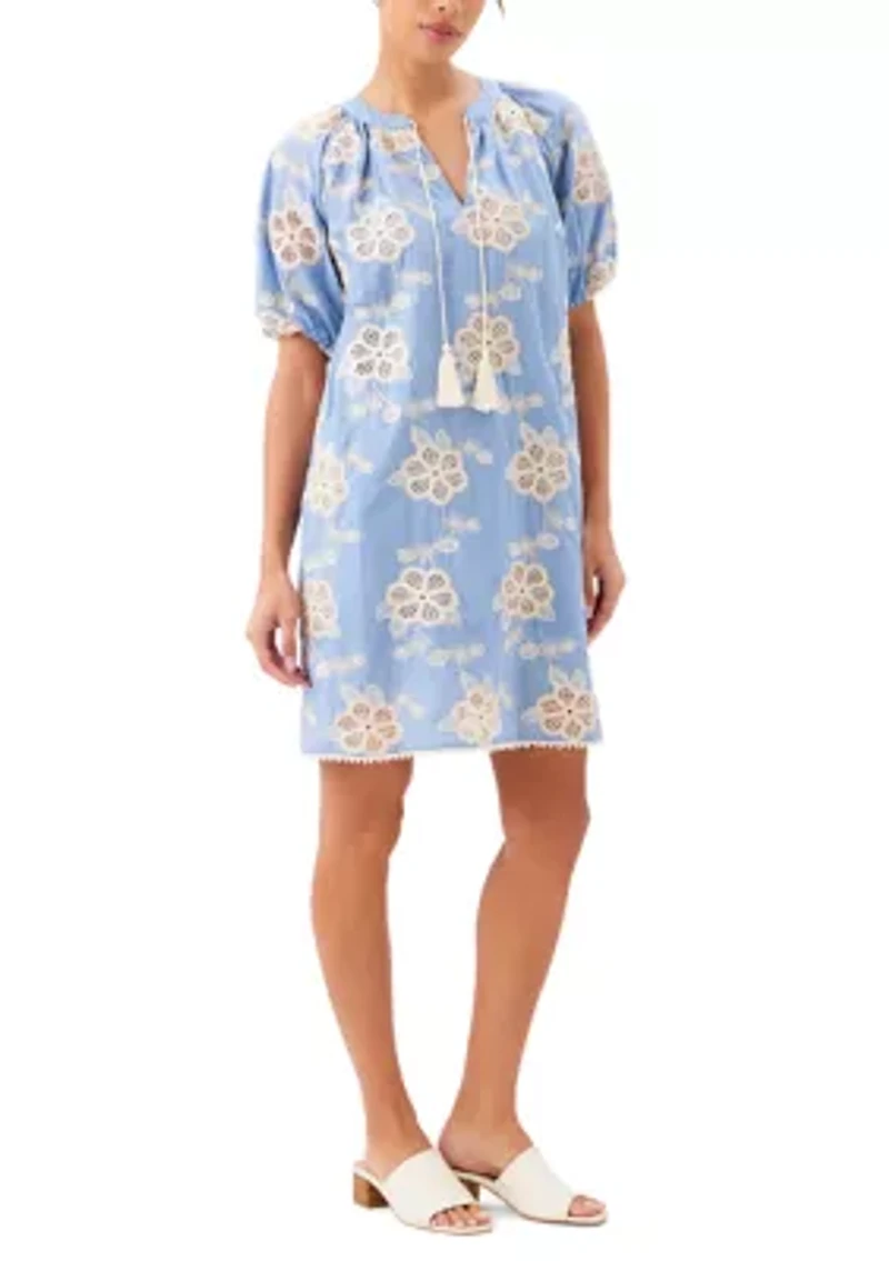 Women's Puff Sleeve Tassel Dress
