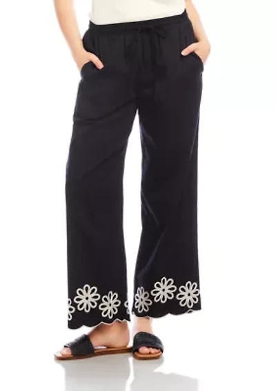 Petite Scallop Drawstring Pants