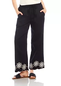 Petite Scallop Drawstring Pants