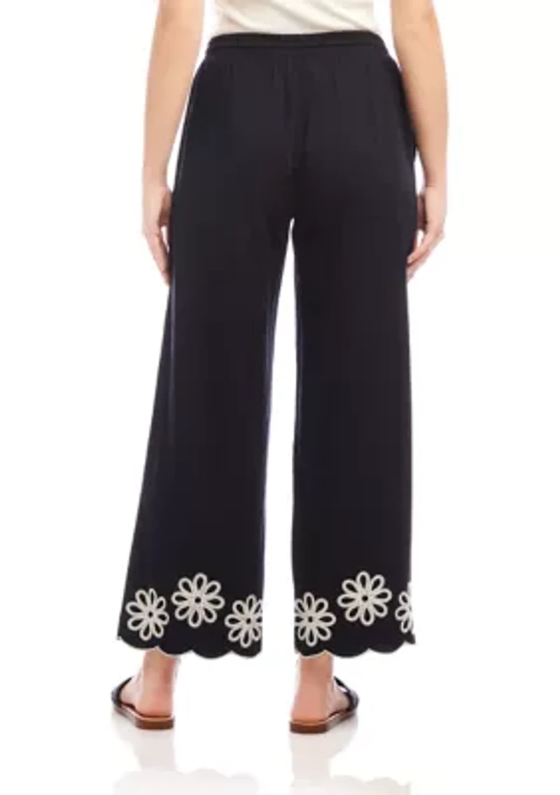 Petite Scallop Drawstring Pants