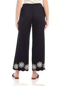 Petite Scallop Drawstring Pants