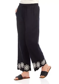 Petite Scallop Drawstring Pants