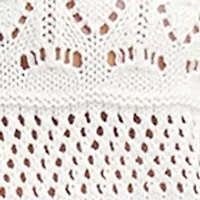Women's Short Sleeve Crochet V-Neck Top