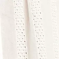 Petite Short Sleeve Embroidered Peasant Top