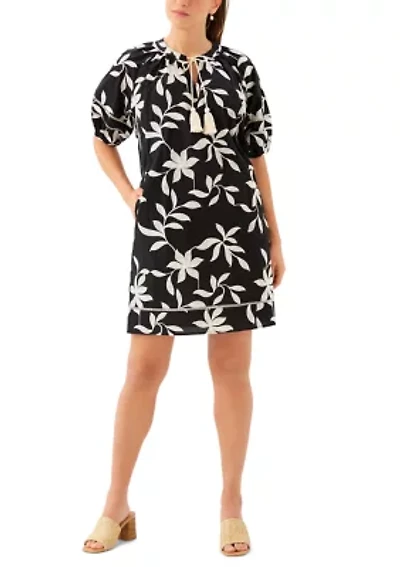 Petite Puff Sleeve Tassel Dress