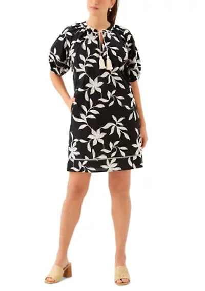 Women's Puff Sleeve Tassel Dress
