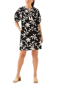 Women's Puff Sleeve Tassel Dress