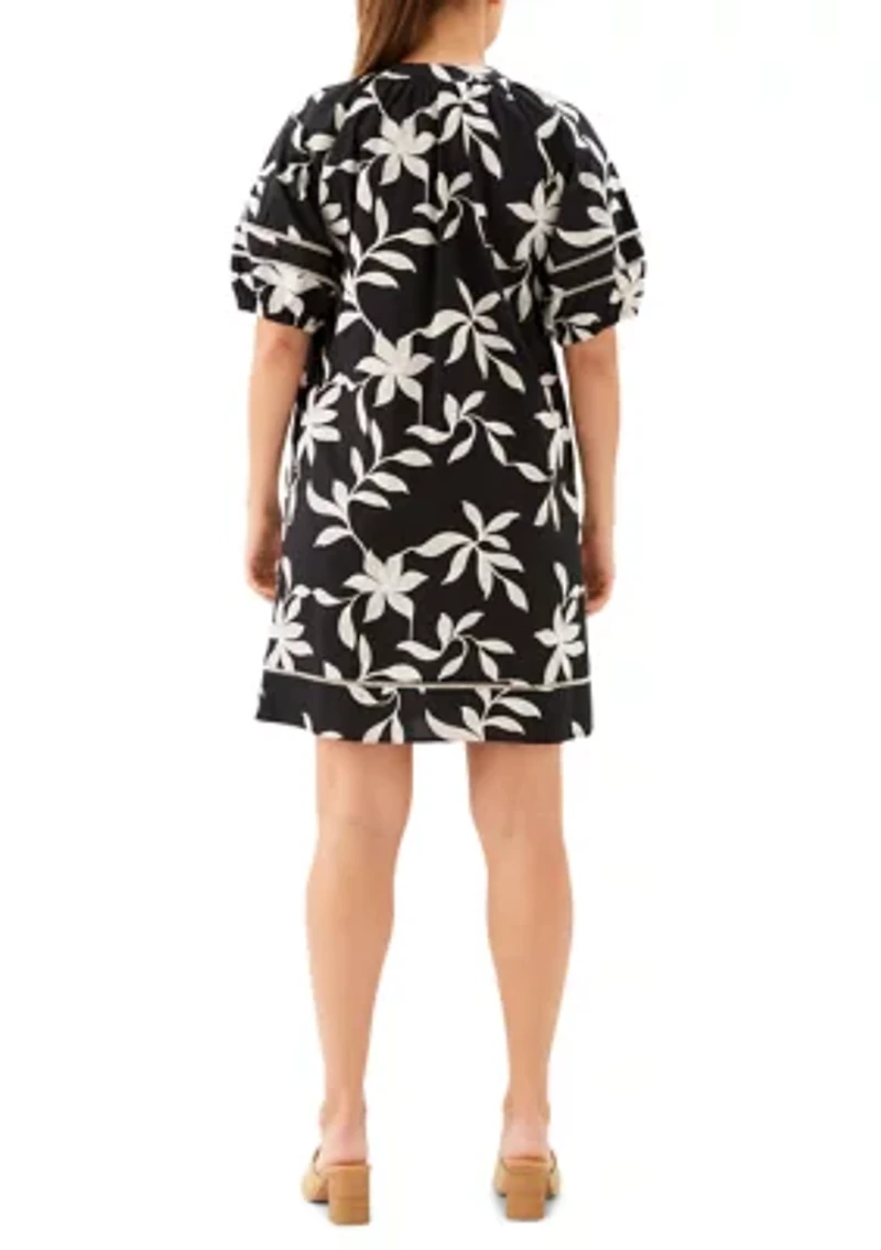 Women's Puff Sleeve Tassel Dress