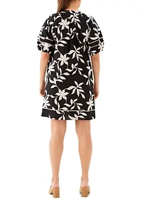 Women's Puff Sleeve Tassel Dress