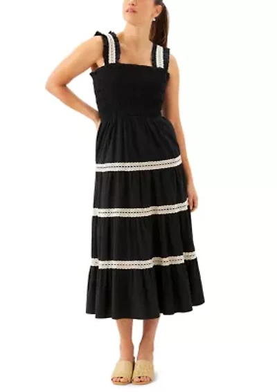 Women's Sleeveless Tiered Midi Dress