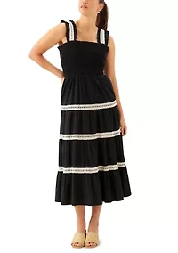 Women's Sleeveless Tiered Midi Dress