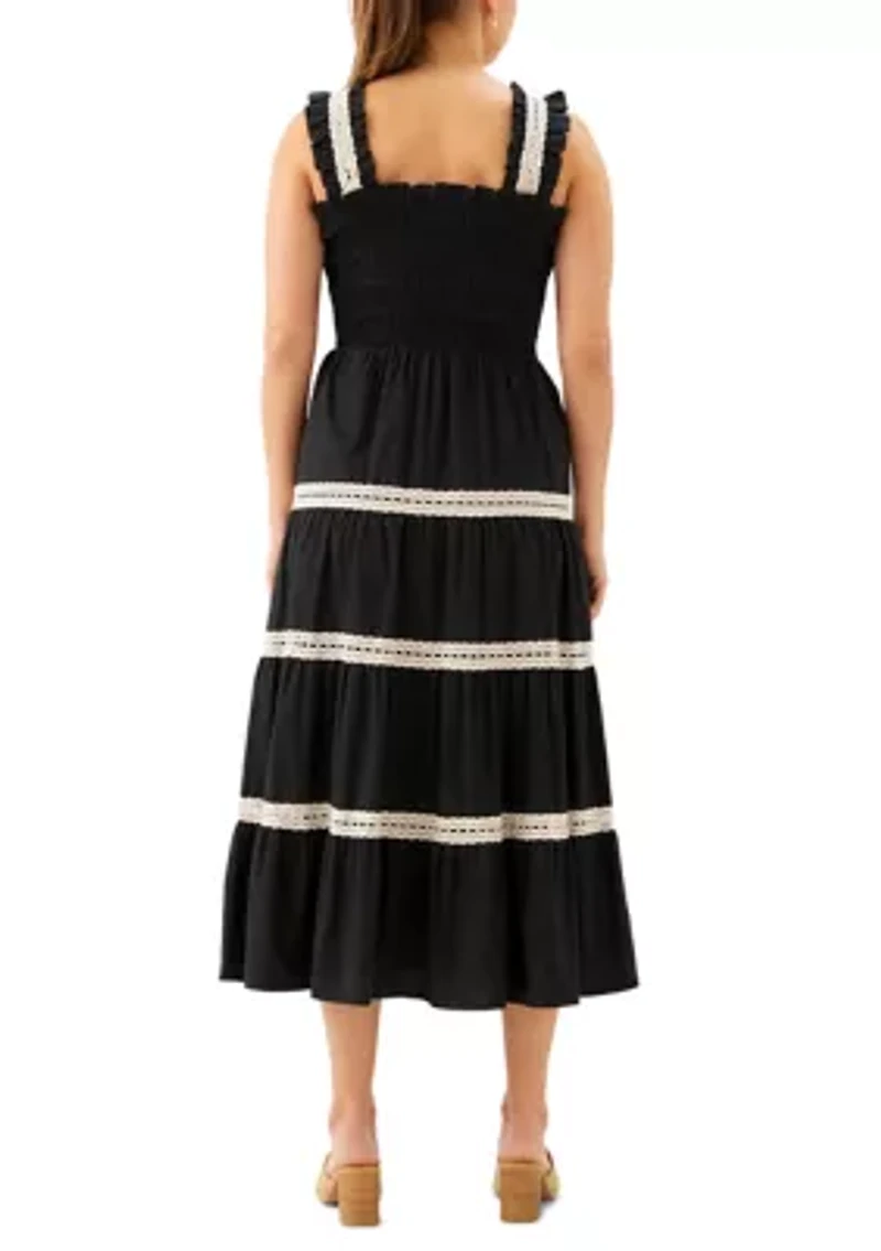 Women's Sleeveless Tiered Midi Dress