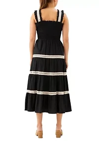 Women's Sleeveless Tiered Midi Dress
