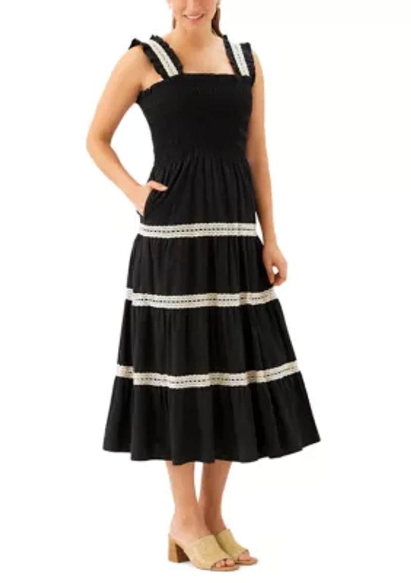 Women's Sleeveless Tiered Midi Dress
