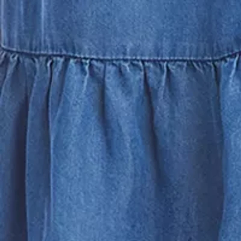 Plus Puff Sleeve Tiered Shirtdress