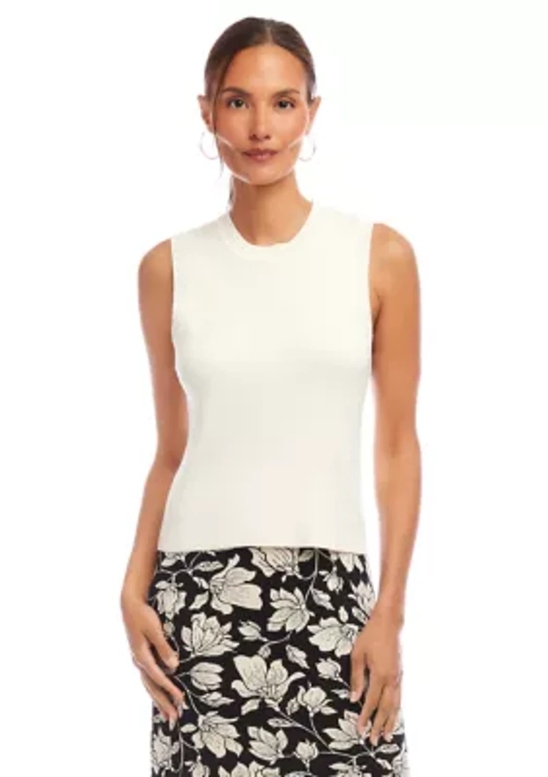 Women's Sleeveless Ribbed Sweater Tank Top