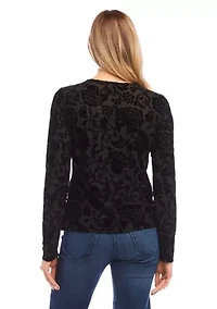Petite Velvet Burnout Top