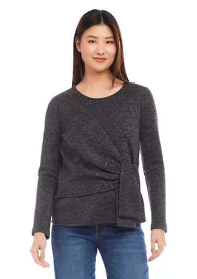 Petite Side Tie Metallic Top