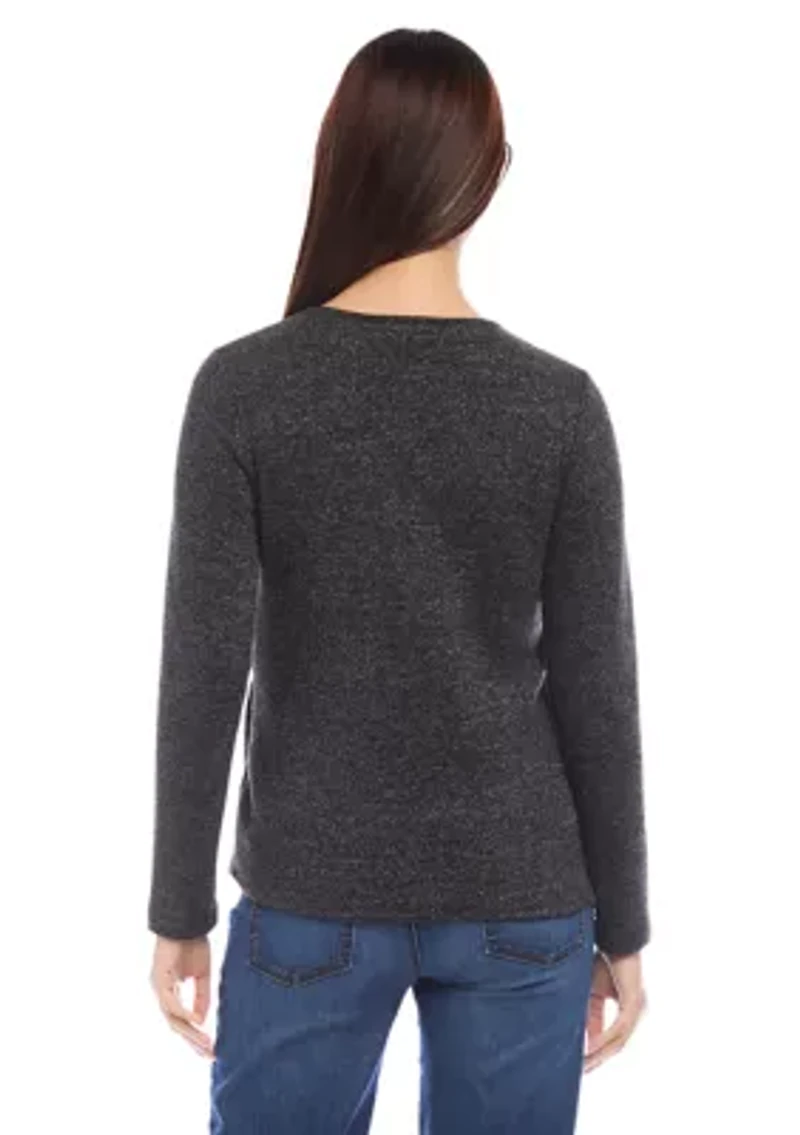 Petite Side Tie Metallic Top