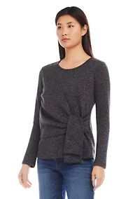 Petite Side Tie Metallic Top