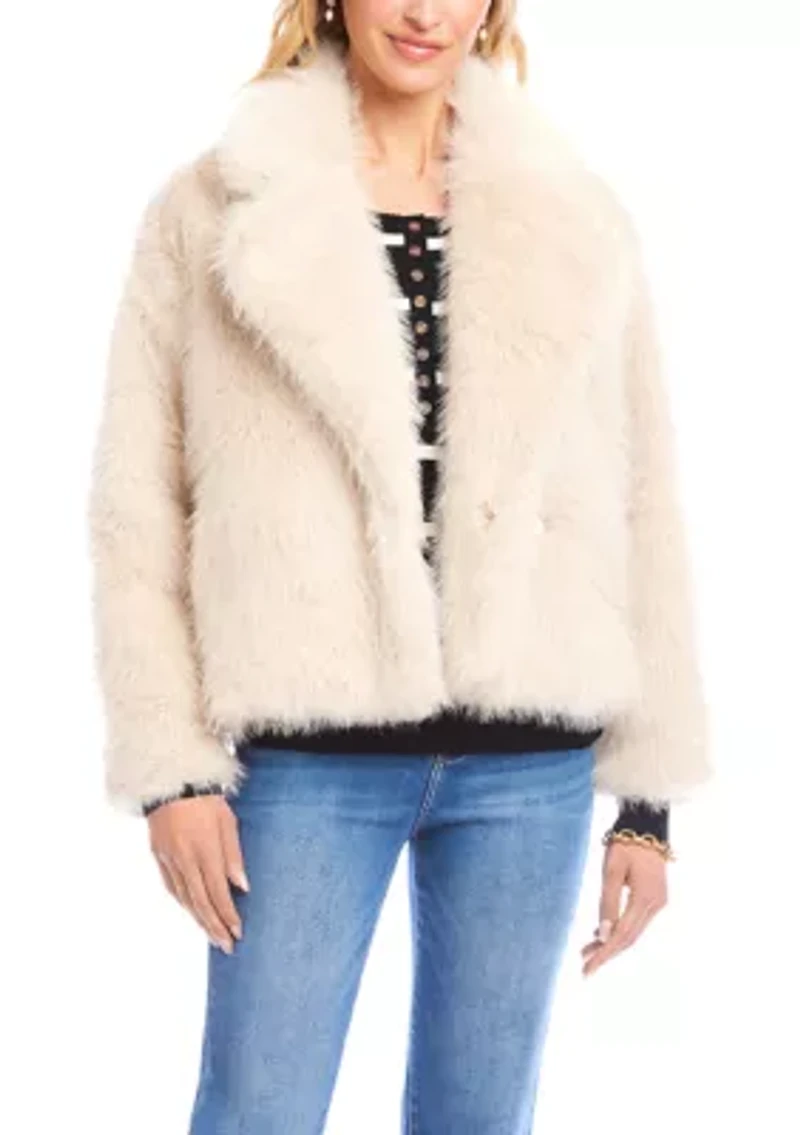 Women's Cropped Faux Fur Jacket