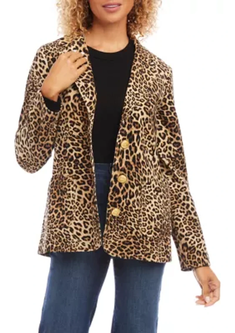 Petite Leopard Corduroy Jacket