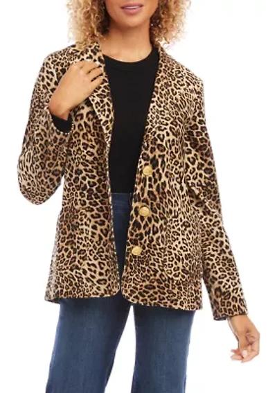 Petite Leopard Corduroy Jacket