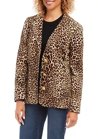 Petite Leopard Corduroy Jacket