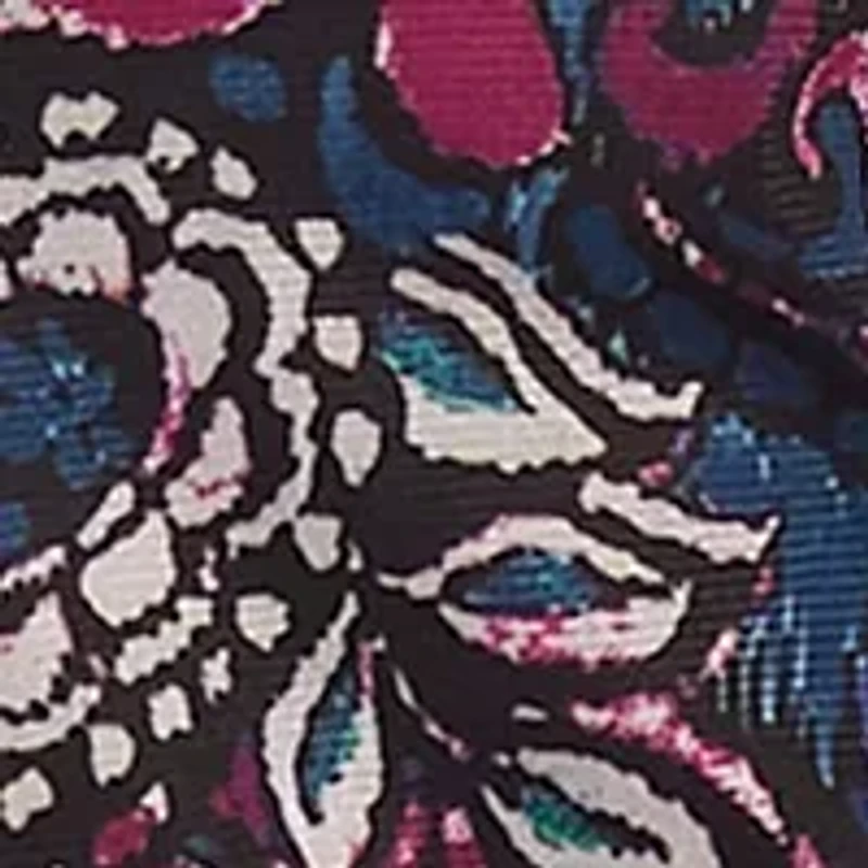 Petite Long Sleeve Paisley Crew Neck Top