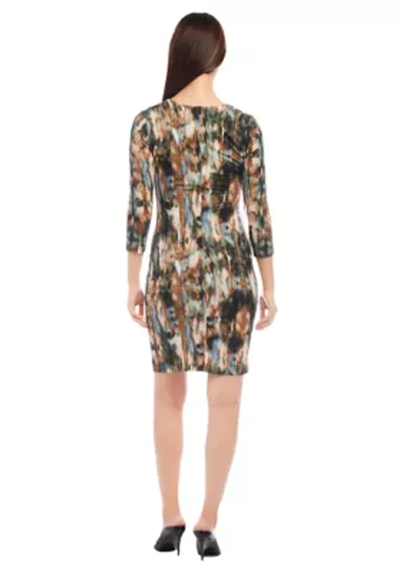 Petite 3/4 Sleeve Sheath Dress