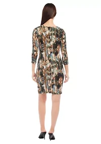 Petite 3/4 Sleeve Sheath Dress