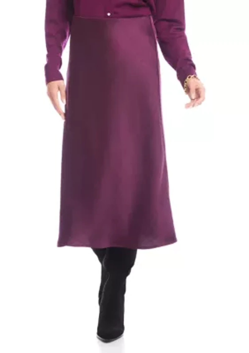 Women's Satin Bias Cut Midi Skirt