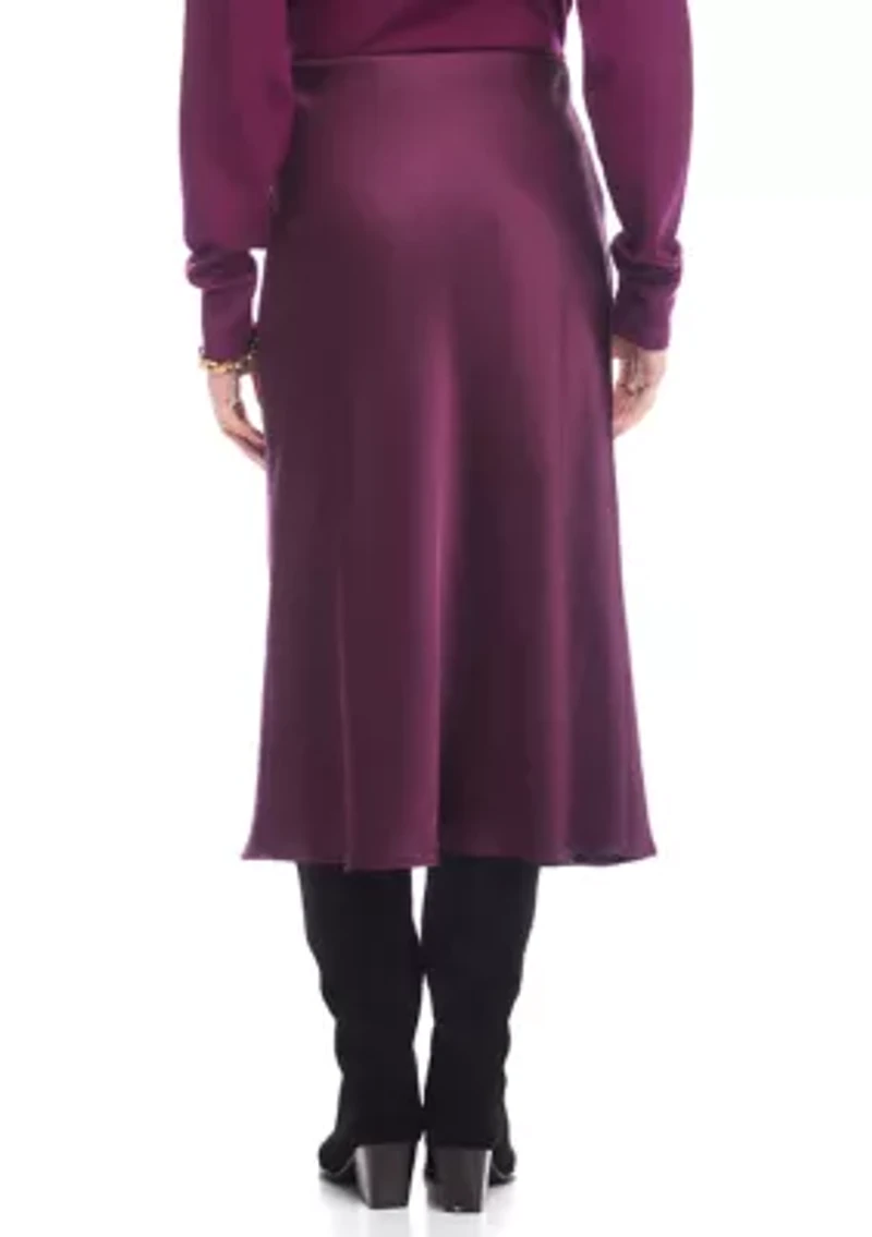 Women's Satin Bias Cut Midi Skirt