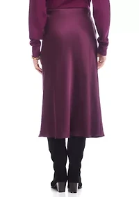 Women's Satin Bias Cut Midi Skirt
