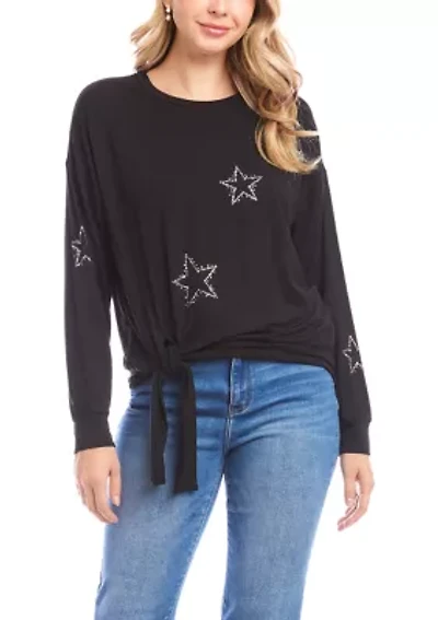 Women's Embellished Star Tie Top