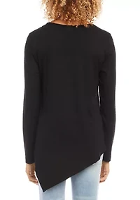 Petite Embellished Asymmetric Top