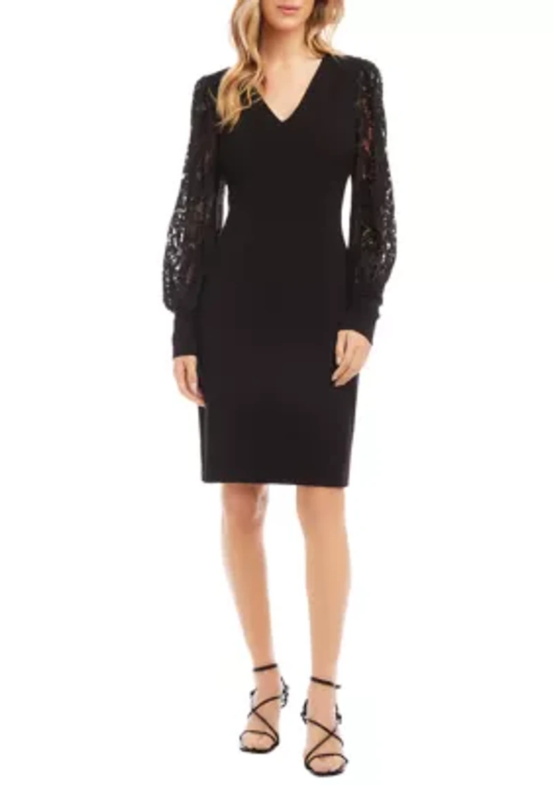 Petite Lace Sleeve Dress