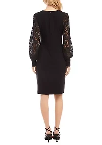 Petite Lace Sleeve Dress