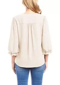 Women's Layered Sleeve Asymmetric Top