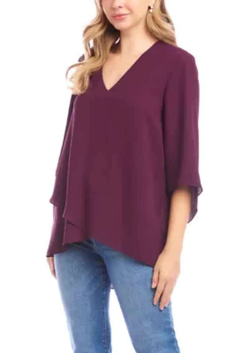 Women's Bracelet Sleeve Asymmetric Top
