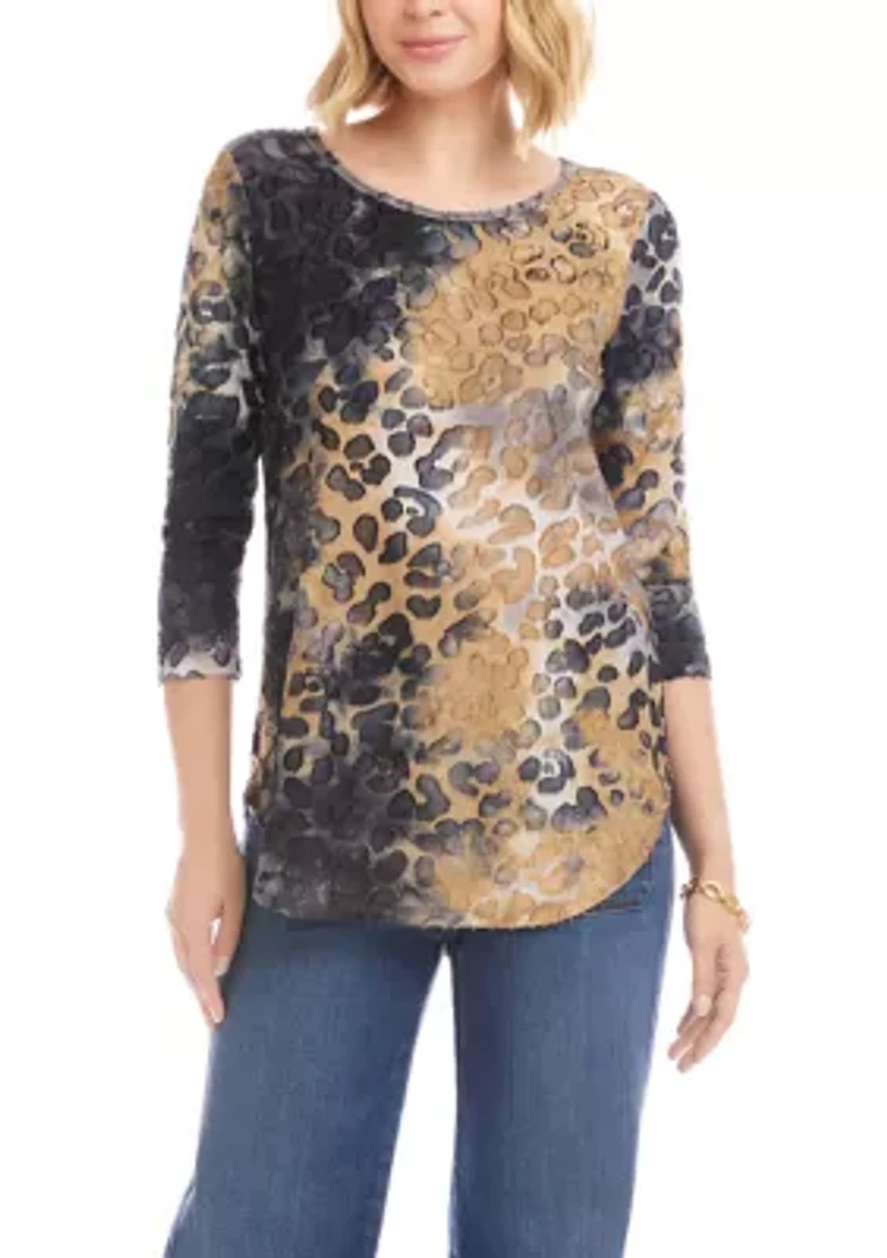 Petite Burnout Shirttail Top