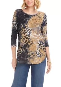 Petite Burnout Shirttail Top