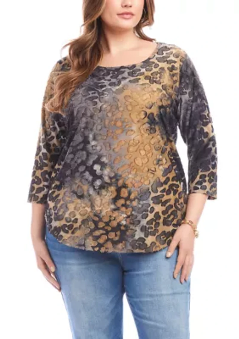 Plus Burnout Shirttail Top