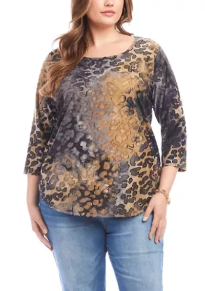 Plus Burnout Shirttail Top