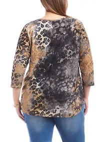 Plus Burnout Shirttail Top