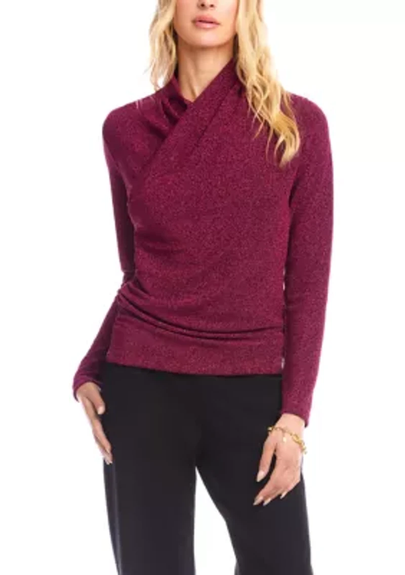 Petite Crossover Side Shirred Top