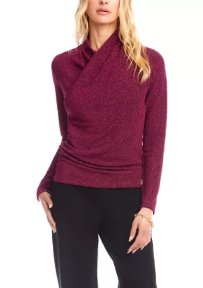 Petite Crossover Side Shirred Top