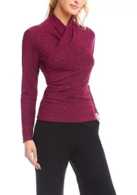 Petite Crossover Side Shirred Top