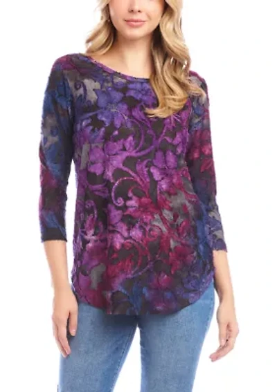 Women's 3/4 Sleeve Shirttail Top